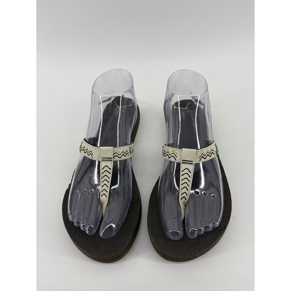 Sanuk Yoga Mat Flip Flop Sandals Tribal Boho Strap Comfort Shoes, Women's Size 8